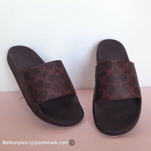 COACH Udele Sport Slide In Signature Canvas - Women's Size 8B- Black Currant⭐